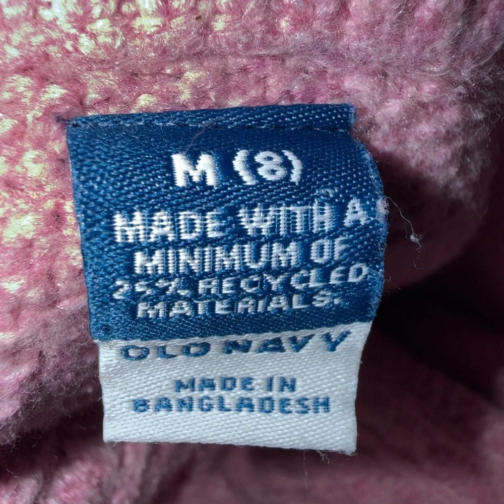 Old Navy Girl’s Medium Pink Cable Knit Sweater